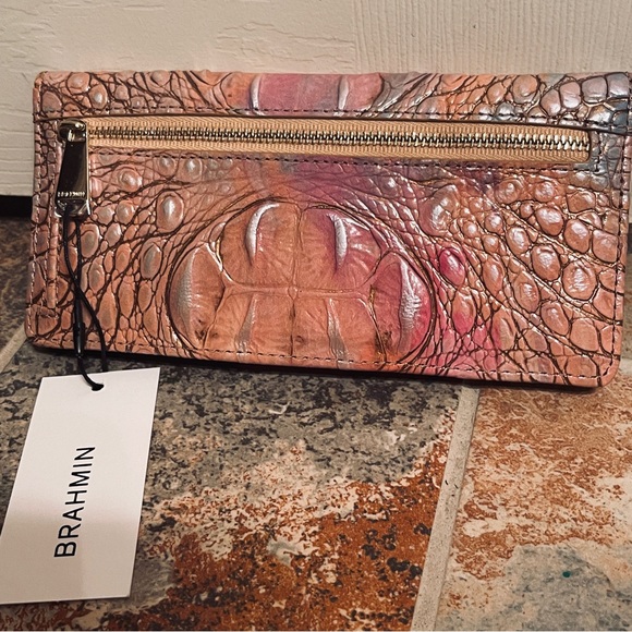 💕NWT! HARD TO FIND! Brahmin Melbourne ADY Slim Bifold Leather Wallet Courage - Picture 2 of 8